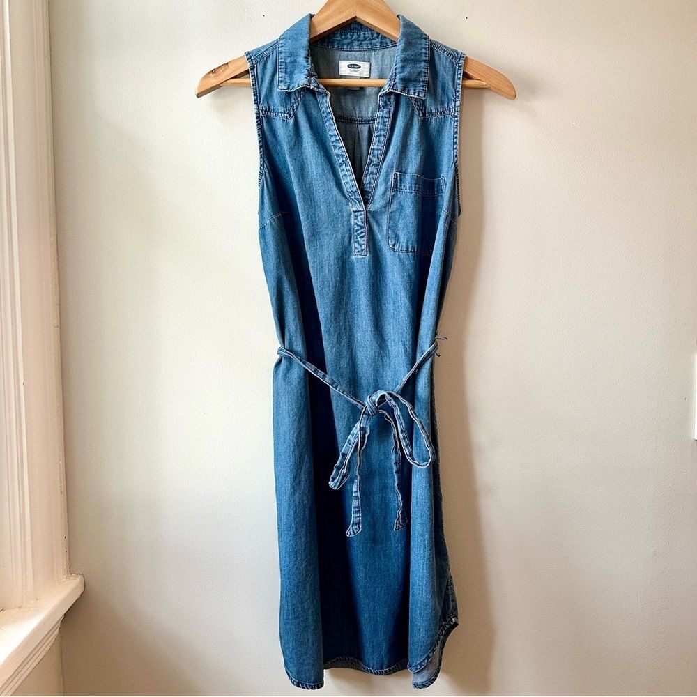 Old Navy Denim Shirt Dress Blue Small